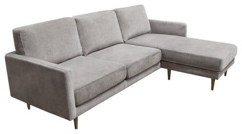 Kelsey Reversible Chaise Sectional, Gray Fabric By Diamond Sofa