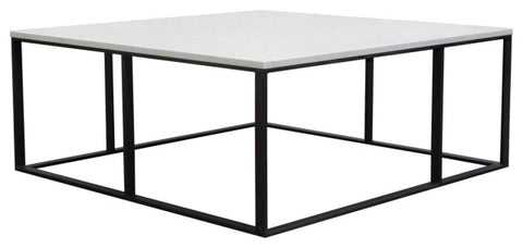 Surface Square Cocktail Table With Metal Base, White By Diamond Sofa
