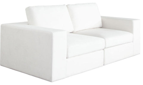 Muse 2PC Modular Sofa in Mist White Performance Fabric By Diamond Sofa