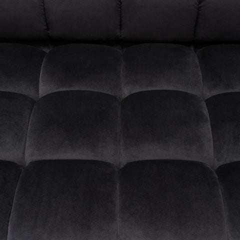 Image Low Profile Sofa in Black Velvet w/ Brushed Gold Base By Diamond Sofa