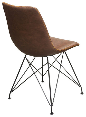 Theo 4 Dining Chairs With Metal Base, Chocolate By Diamond Sofa