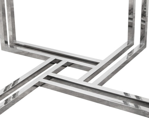 Steel Round Cocktail Table Clear Tempered Glass Top By Diamond Sofa