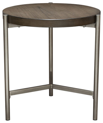 Diamond Sofa Atwood 22" Round End Table With Gray Oak Veneer Top By Diamond Sofa