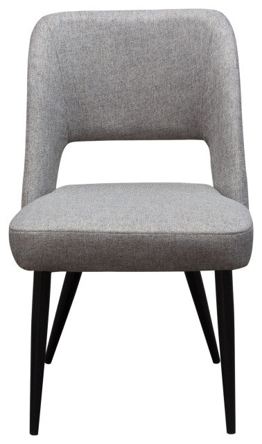 Set of (2) Reveal Dining Chairs in Grey Fabric w/ Black Powder Coat Metal Leg By Diamond Sofa