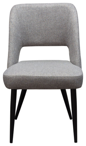 Set of (2) Reveal Dining Chairs in Grey Fabric w/ Black Powder Coat Metal Leg By Diamond Sofa