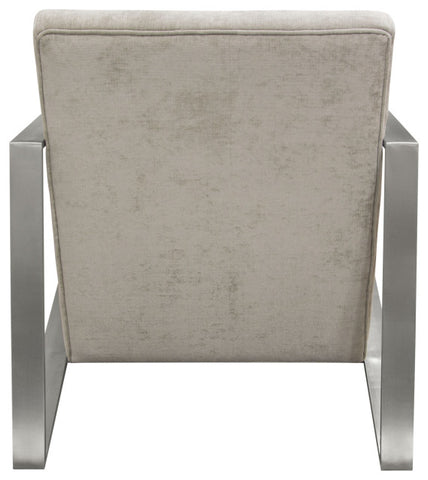 La Brea Accent Chair in Champagne Fabric with Brushed Stainless Steel Frame By Diamond Sofa