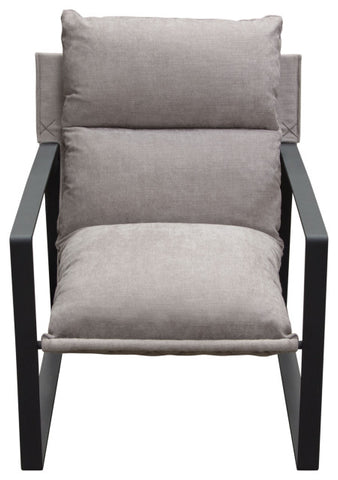 Miller Sling Accent Chair in Grey Fabric Black Powder Coated Metal Frame By Diamond Sofa