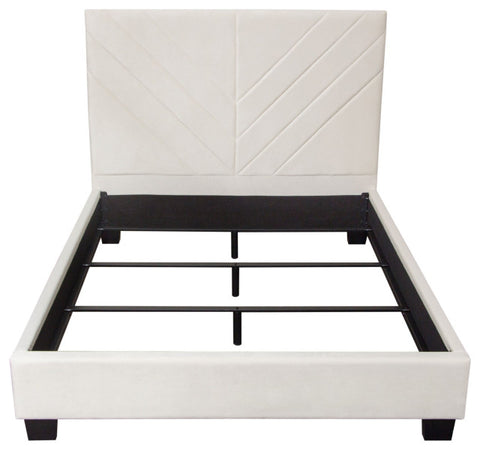 Vogue Eastern King Bed, Light Cream Velvet By Diamond Sofa