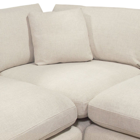 Arcadia 3PC Corner Sectional With Feather Down Seating, Cream Fabric By Diamond Sofa