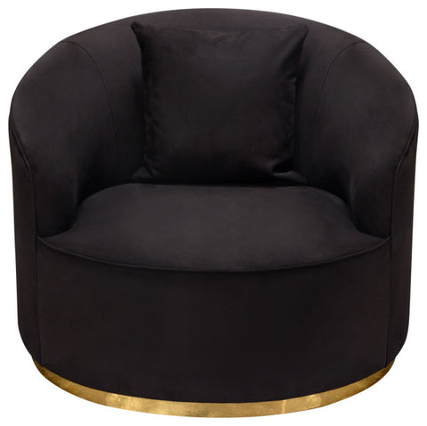 Raven Chair, Black Suede Velvet By Diamond Sofa