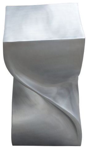 Spire Square Accent Table in Casted Aluminum in Nickel Finish By Diamond Sofa