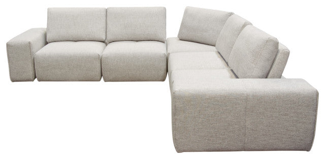 Jazz Modular 5-Seater Corner Sectional Backrests in Light Brown Fabric By Diamond Sofa