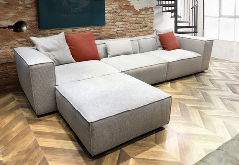 Vice 4-Piece Modular Sectional, Barley Fabric With Ottoman By Diamond Sofa
