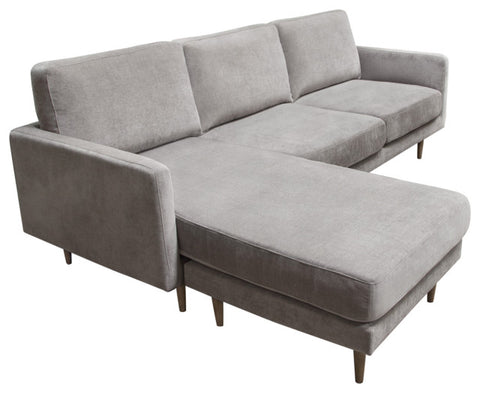 Kelsey Reversible Chaise Sectional in Grey Fabric By Diamond Sofa