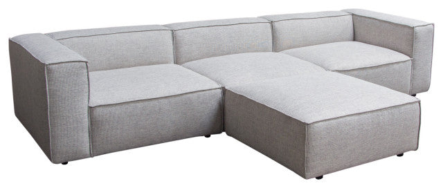 Vice 4-Piece Modular Sectional, Barley Fabric With Ottoman By Diamond Sofa