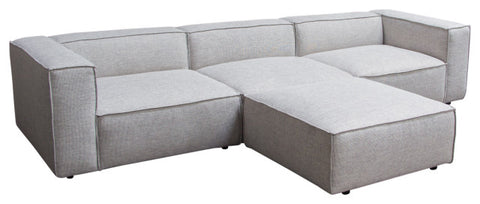 Vice 4-Piece Modular Sectional, Barley Fabric With Ottoman By Diamond Sofa