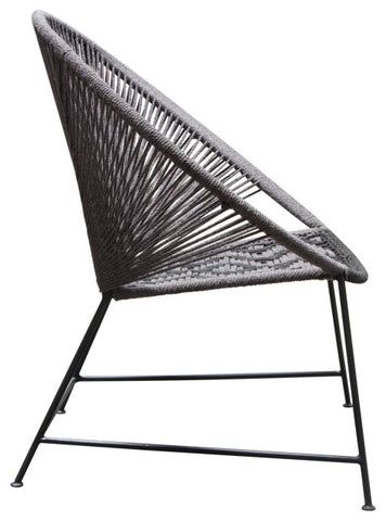 Pablo 2-Pack Accent Chairs in Black/Grey Rope w/ Black Metal Frame By Diamond Sofa