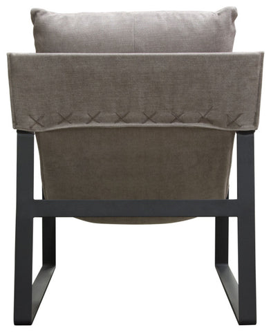 Miller Sling Accent Chair in Grey Fabric Black Powder Coated Metal Frame By Diamond Sofa