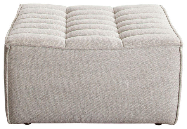 Marshall Scooped Seat Ottoman in Sand Fabric By Diamond Sofa