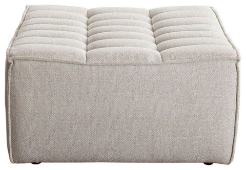 Marshall Scooped Seat Ottoman in Sand Fabric By Diamond Sofa