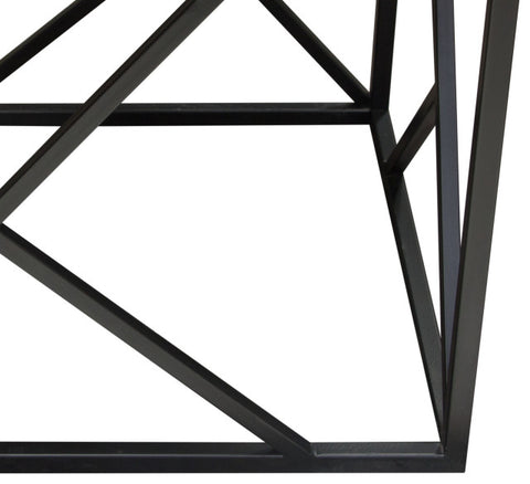 Plymouth Square Accent Table With Genuine Gray Marble Top & Black Metal Base By Diamond Sofa