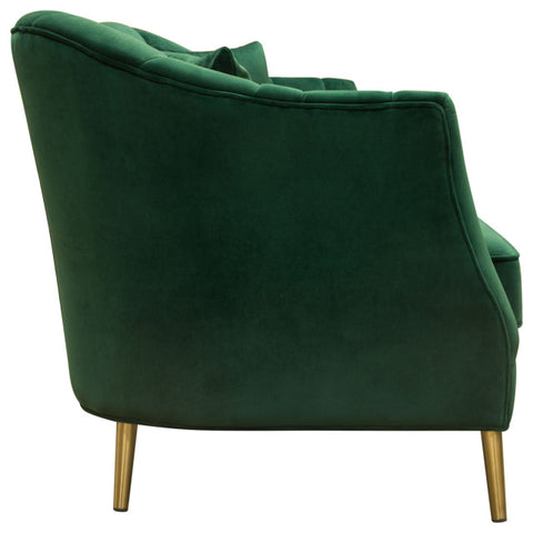 Ava Sofa, Emerald Green Velvet With Gold Leg By Diamond Sofa