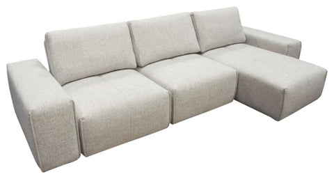 Jazz Modular 3-Seater Chaise Sectional Backrests in Light Brown Fabric By Diamond Sofa