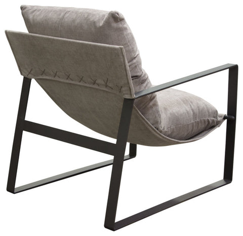 Miller Sling Accent Chair in Grey Fabric Black Powder Coated Metal Frame By Diamond Sofa
