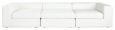 Muse 3PC Modular Sofa in Mist White Performance Fabric By Diamond Sofa