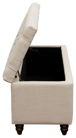 Park Ave Tufted Lift-Top Storage Trunk - Desert Sand Linen By Diamond Sofa