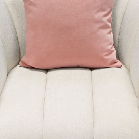 Venus Cream Fabric Chair Contrasting Pillows & Gold Finished Metal Base By Diamond Sofa