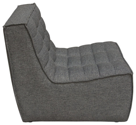 Marshall 3PC Corner Modular Sectional Scooped Seat in Grey Fabric By Diamond Sofa