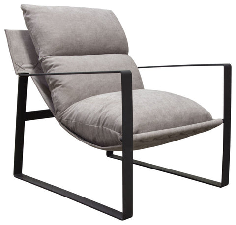 Miller Sling Accent Chair in Grey Fabric Black Powder Coated Metal Frame By Diamond Sofa