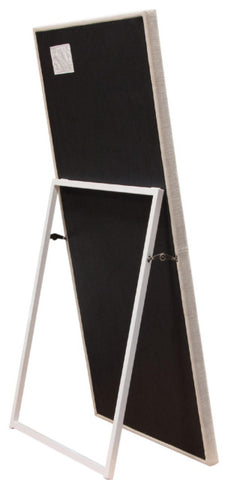 Luxe Free-Standing Mirror in Sand Linen Fabric By Diamond Sofa