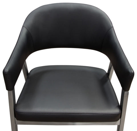 Adele Set of Two Dining or Accent Chairs in Black Leatherette Steel Leg By Diamond Sofa