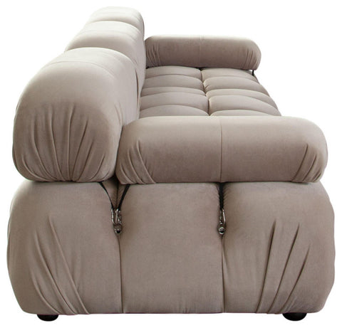 Paloma 3PC Modular 111" Sofa in Mink Tan Velvet By Diamond Sofa