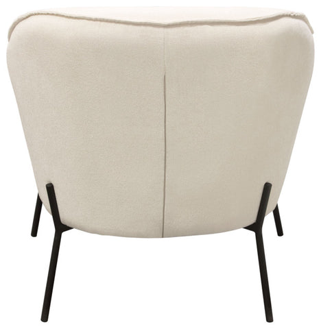 Status Accent Chair, Cream Fabric With Black Powder Coated Metal Leg By Diamond Sofa