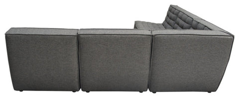 Marshall 5PC Corner Modular Sectional Scooped Seat in Grey Fabric By Diamond Sofa