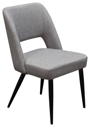 Set of (2) Reveal Dining Chairs in Grey Fabric w/ Black Powder Coat Metal Leg By Diamond Sofa