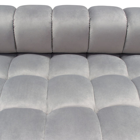 Image Low Profile Sofa in Platinum Grey Velvet Brushed Silver Base By Diamond Sofa