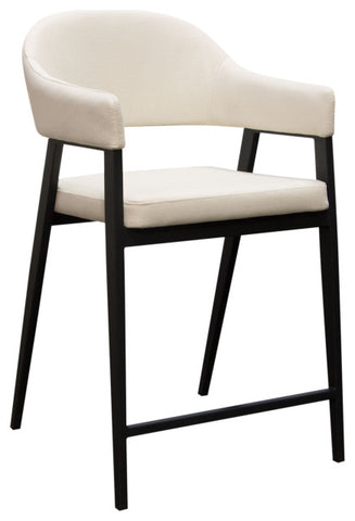 Functional Counter Height Chairs, Set of 2, Cream Fabric, Metal Frame By Diamond Sofa