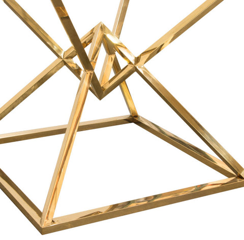 Aria Square End Table With Metal Base, Gold By Diamond Sofa