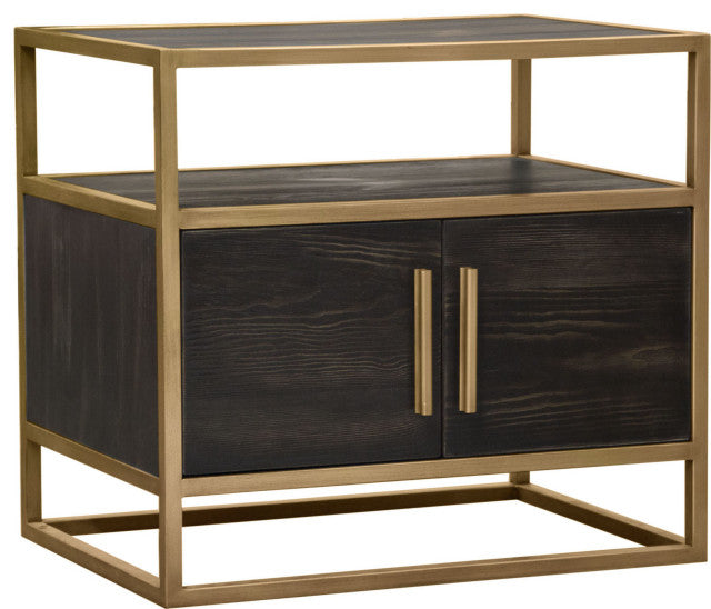 Empire End Table - Dark Brown, Gold By Diamond Sofa