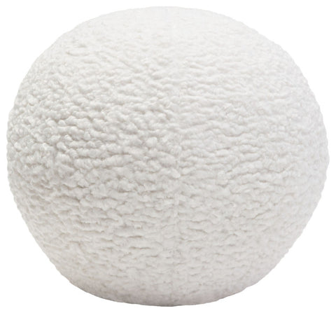 Set of (2) 10" Round Accent Pillows in White Faux Sheepskin By Diamond Sofa