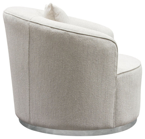 Raven Chair in Light Cream Fabric Brushed Silver Accent Trim By Diamond Sofa