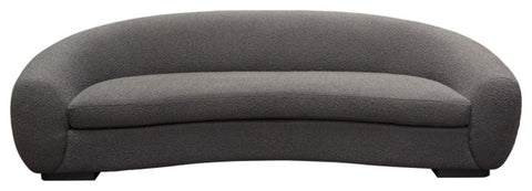 Pascal Sofa in Charcoal Boucle Textured Fabric Contoured Arms & Back By Diamond Sofa