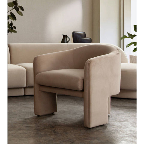 Leyah Accent Chair in Camel Performance Velvet By Diamond Sofa
