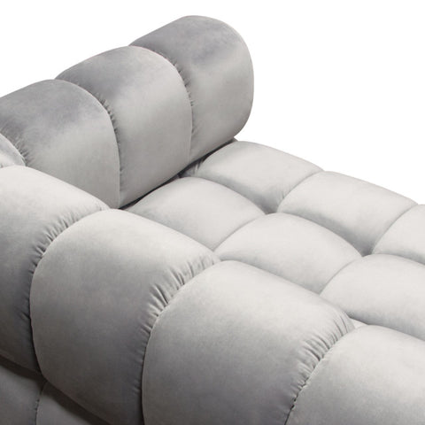 Image Low Profile Sofa in Platinum Grey Velvet Brushed Silver Base By Diamond Sofa