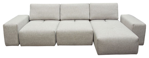 Jazz Modular 3-Seater Chaise Sectional Backrests in Light Brown Fabric By Diamond Sofa