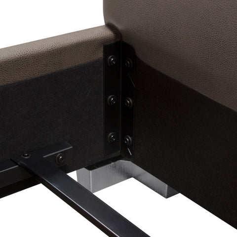 Bardot Channel Tufted Eastern King Bed in Elephant Grey Leatherette By Diamond Sofa